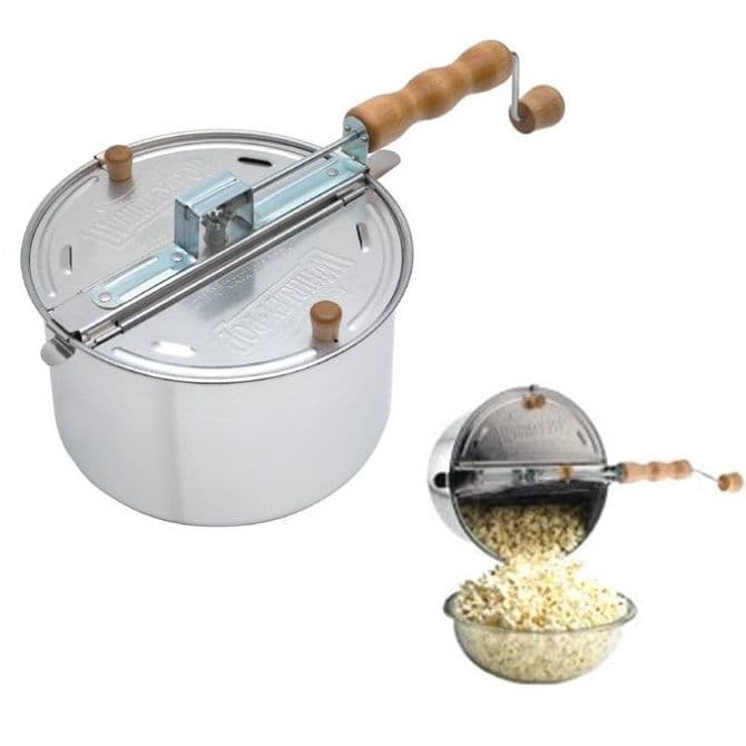Whirley-Pop Hand Crank Popping Machine - Stove Top Popcorn Maker Pan