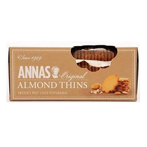 Almond Thins Original Swedish Pepparkaka Biscuits Annas 150g