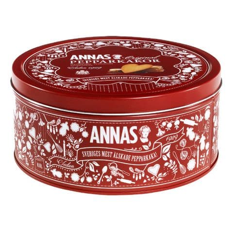 Annas Gingerbread Hearts Original Swedish Pepparkakor Ginger Biscuits  Gift Tin 475g