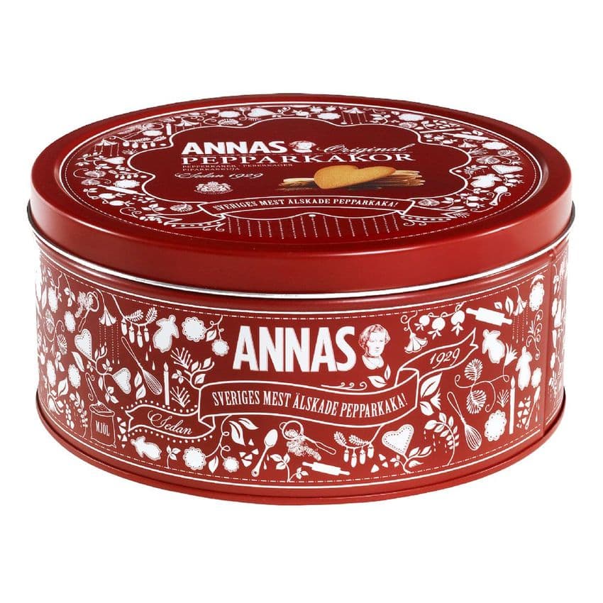 Annas Gingerbread Hearts Original Swedish Pepparkakor Ginger Biscuits  Gift Tin 475g