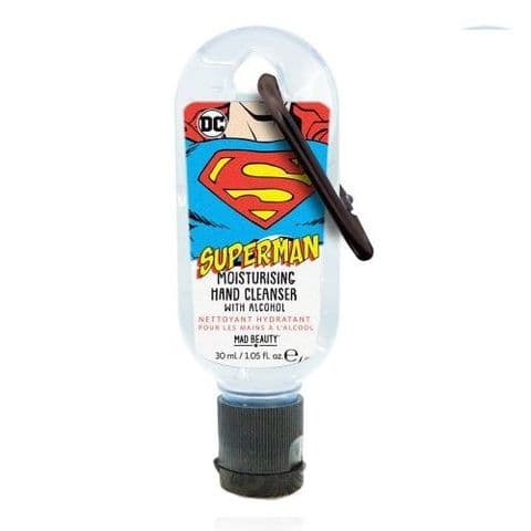 Aqua Superman DC Comics Clip & Clean Moisturising Travel Hand Cleanser Gel 30ml Mad Beauty