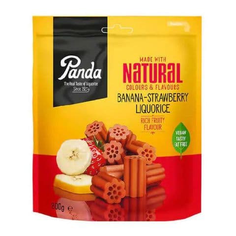 Banana Strawberry Liquorice - Vegan Natural Sweets Panda 200g