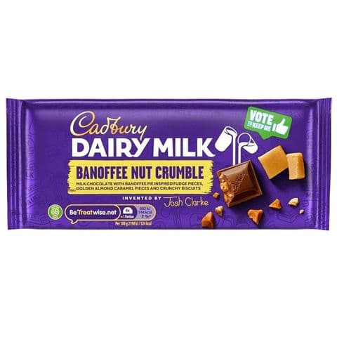 Banoffee Nut Crumble Dairy Milk Inventor Chocolate Bar Cadbury 110g