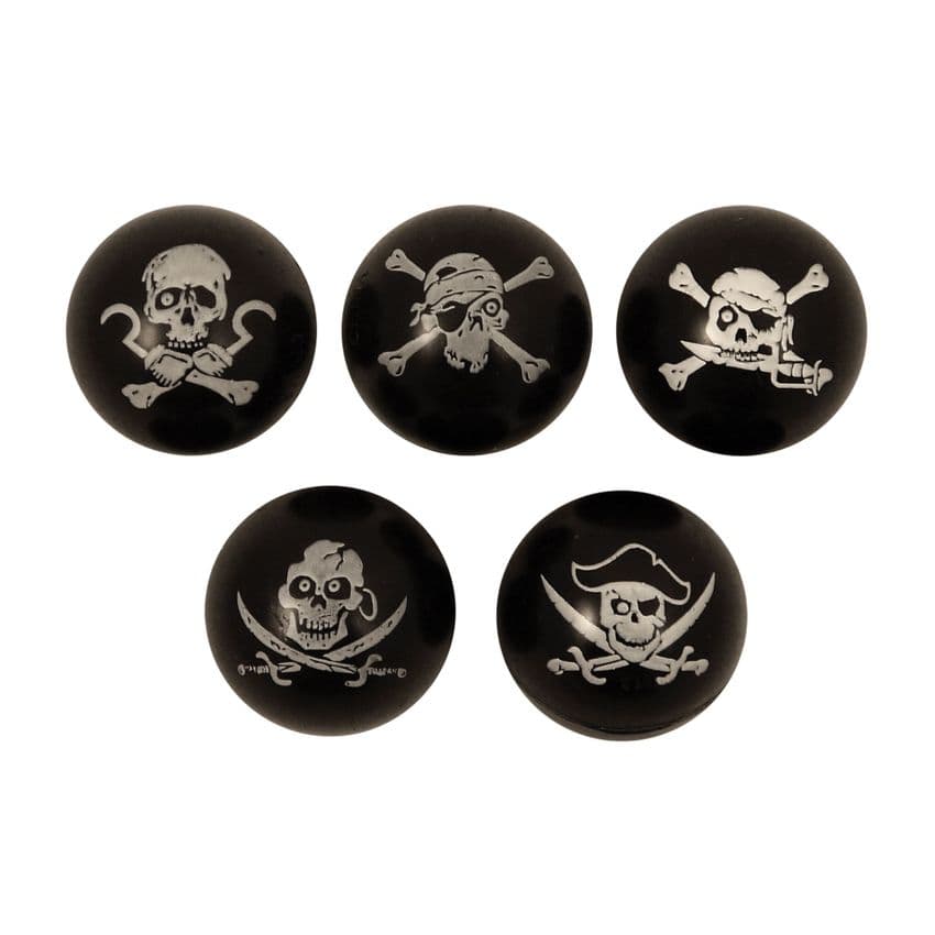 Black Pirates Bouncers Balls - Assorted Designs Bouncy Jet Ball 32mm