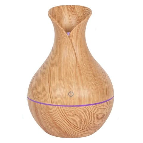 Brown Wood Grain Effect Medium Round USB Ultrasonic Aroma Humidifier / Diffuser Jones Home & Gift