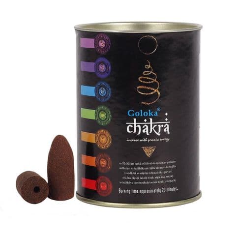 Chakra Backflow Incense Cones Goloka (Pack of 24)