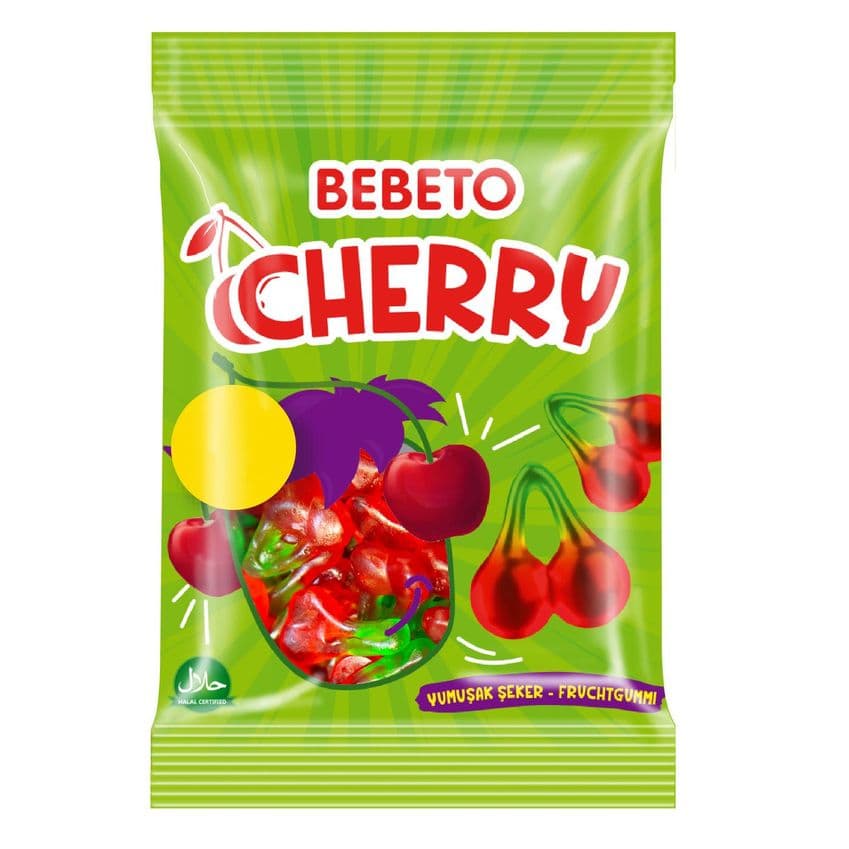 Cherry Gummies Halal Jellies Jelly Sour Sweets Bebeto 70g