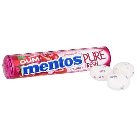 Cherry - Mentos Pure Fresh  Sugar Free Chewing Gum Roll 15g
