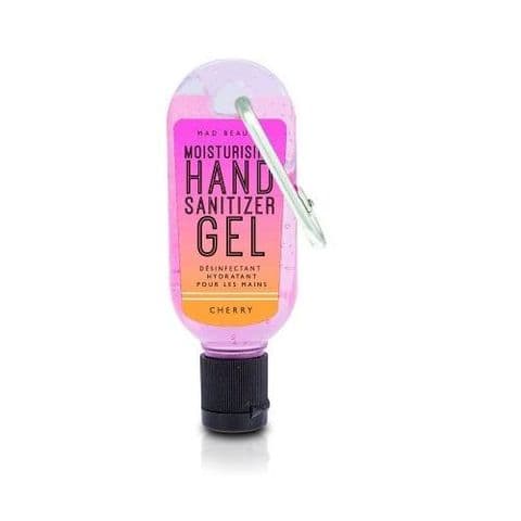 Cherry Neon Collection Clip & Clean Moisturising Travel Hand Sanitizer Gel 30ml Mad Beauty