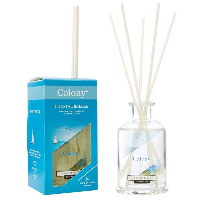 Coastal Breeze Fragranced Reed Diffuser Colony Wax Lyrical 200ml