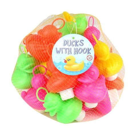 Coloured Weighted Ducks With Hooks Garden Game Bath Toy Henbrandt (Pack of 20)