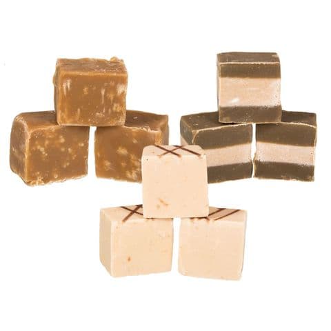 Cookie Dough, Chocolate Brownie, Salted Caramel Mixed Flavours Luxury Hand Made Fudge Factory 600g
