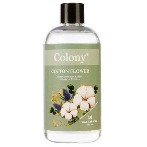 Cotton Flower Scented Reed Diffuser Refill Colony Wax Lyrical 200ml