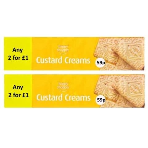 Custard Creams Biscuits Happy Shopper 150g (2 Pack)