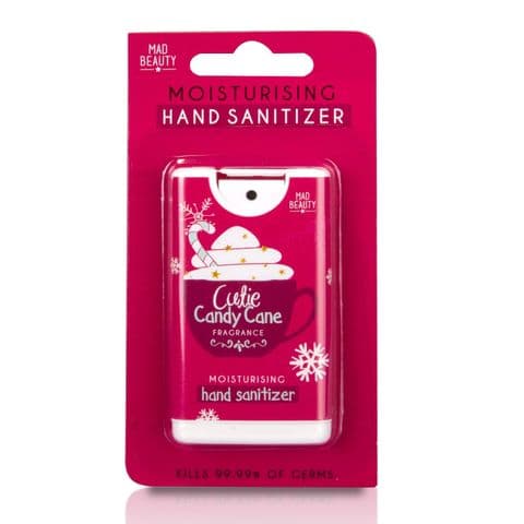 Cutie Candy Cane Red Festive Christmas Cups Moisturising Hand Sanitizer Spray 15ml Mad Beauty