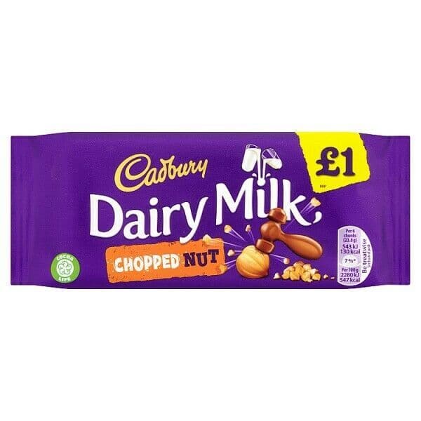 Dairy Milk Chopped Nut Chocolate Bar Cadbury 95g