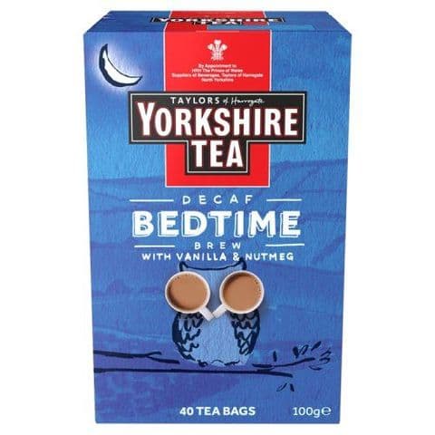 Decaf Bedtime Brew Yorkshire Tea Bags 100g Taylors of Harrogate (Pack of 40)