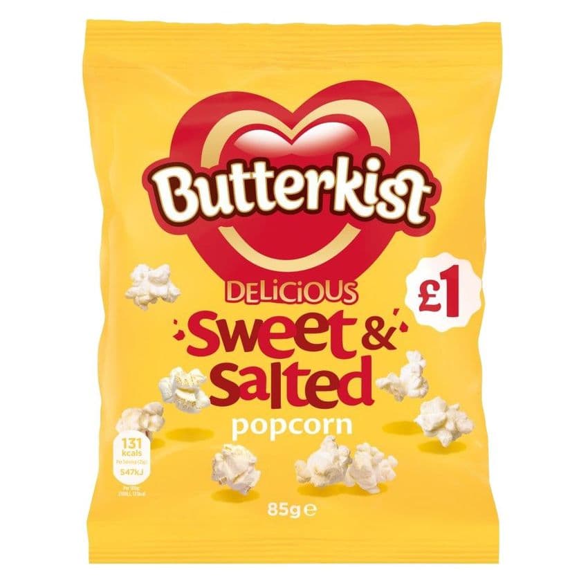 Delicious Sweet & Salted Popcorn Butterkist Share Bag 76g