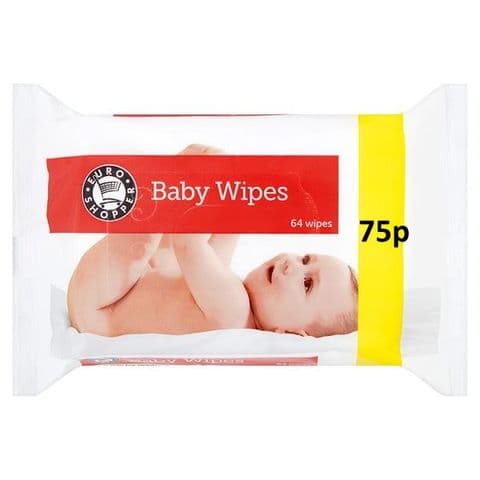 Euro Shopper Baby Wipes Fragrance Free (64 Wipes)