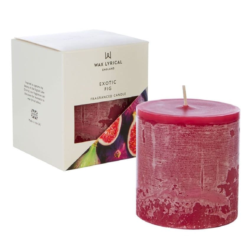 Exotic Fig Scented Pillar Candle Made In England Wax Lyrical