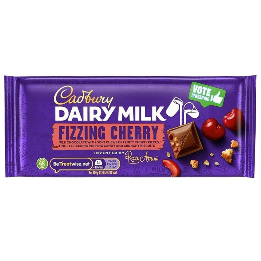Fizzing Cherry Dairy Milk Inventor Chocolate Bar Cadbury 110g
