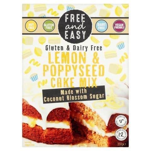 Free & Easy Lemon & Poppyseed Cake Mix Gluten & Dairy Free 350g