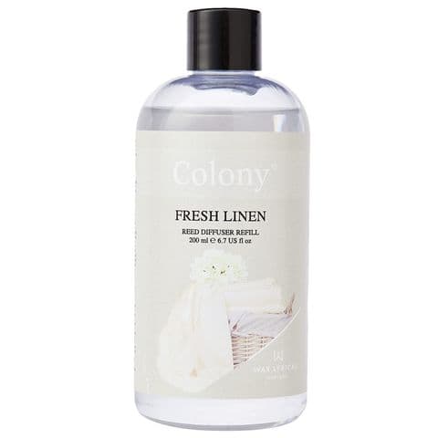 Fresh Linen Scented Reed Diffuser Refill Colony Wax Lyrical 200ml