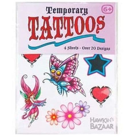 Girls Designs Temporary Skin Tattoos Transfers 4 Sheets Per Pack Tobar