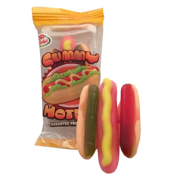 Gummy Hotdogs Mini Gummies Sweets Novelty Candy Rose Confectionery 8g