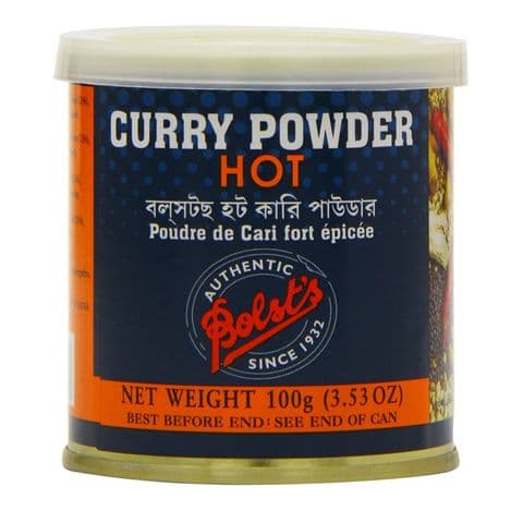 Hot Curry Powder Authentic Indian Spices Tin Bolst's 100g