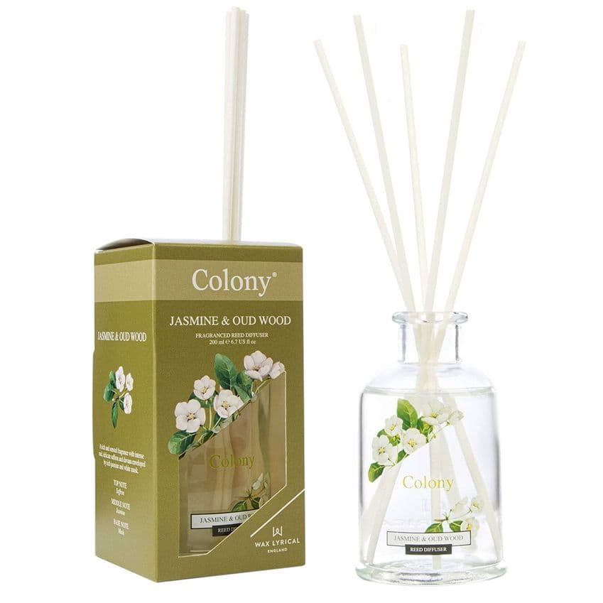 Jasmine & Oud Wood Fragranced Reed Diffuser Colony Wax Lyrical 200ml