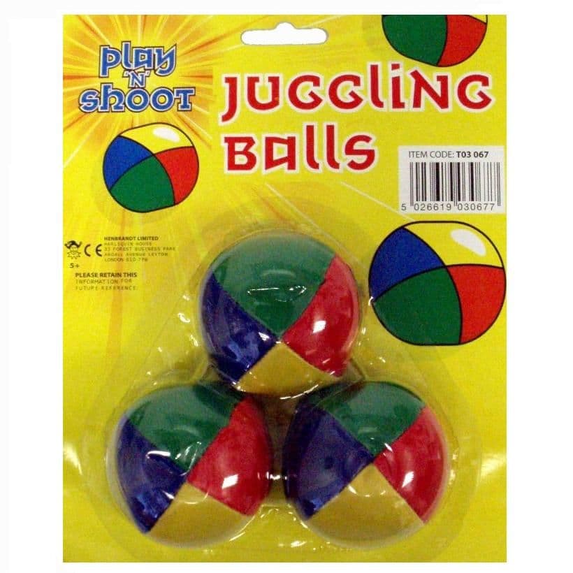 Juggling Balls - Set of 3 Multi Coloured - Circus Fun Henbrandt