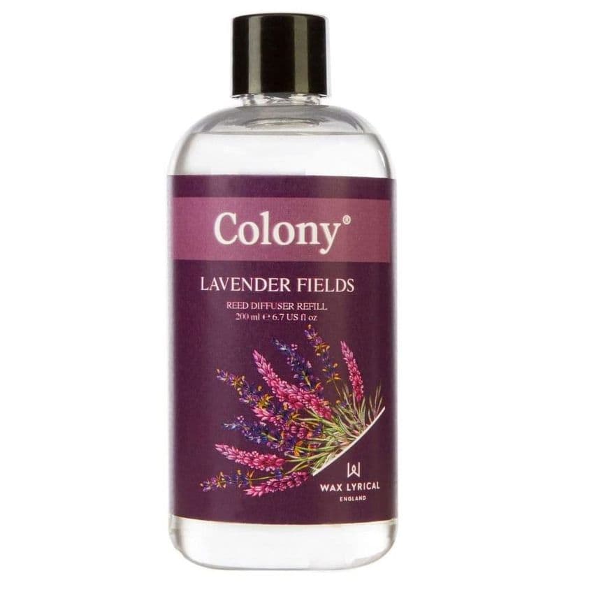 Lavender Fields Scented Reed Diffuser Refill Colony Wax Lyrical 200ml