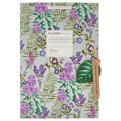 Lavender Garden - RHS Flower Blooms Scented Drawer Liners Heathcote & Ivory (5 x Sheets)