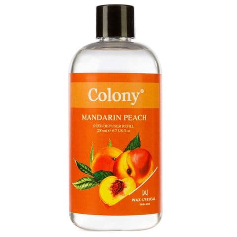 Mandarin Peach Scented Reed Diffuser Refill Colony Wax Lyrical 200ml