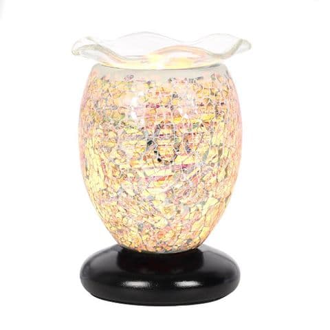 Marbled Cream Crackle Glass - Electric Fragrance Lamp Busy Bee Candles