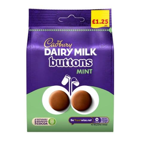 Mint Dairy Milk Chocolate Giant Buttons Cadbury 95g