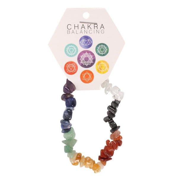 Multi-Coloured Crystal Chakra Bracelet Elasticated 14cm / 5.5" Spirit of Equinox