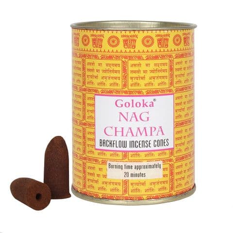Nag Champa Backflow Incense Cones Goloka (Pack of 24)