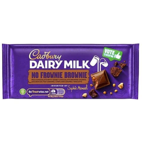 No Frownie Brownie Dairy Milk Inventor Chocolate Bar Cadbury 110g