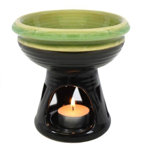 Olive Green Deep Dish Oil Burner / Wax Melt Warmer Spirit of Equinox