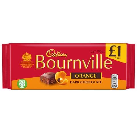 Orange Bournville Dark Chocolate Bar Cadbury 100g