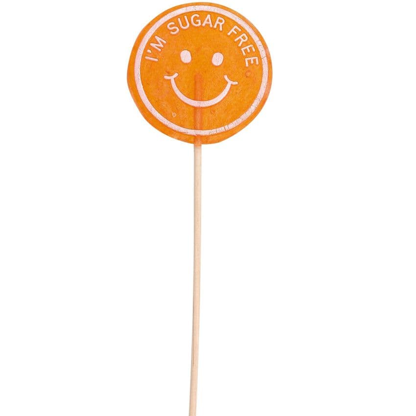 Orange - I'm Sugar Free Lolly No Added Sugar Large Stick Lollipop Candy UK 50g
