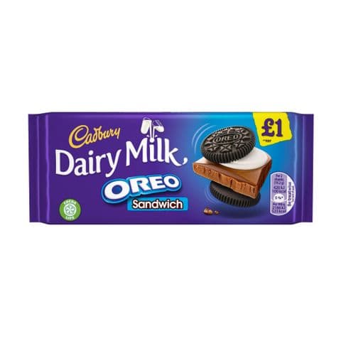 Oreo Sandwich Dairy Milk Chocolate Bar Cadbury 96g