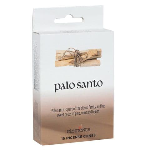 Palo Santo Scented Incense Cones Elements Indian - Box Of 15