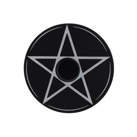 Pentagram Round Star Black Spell Candle Holder Spirit of Equinox