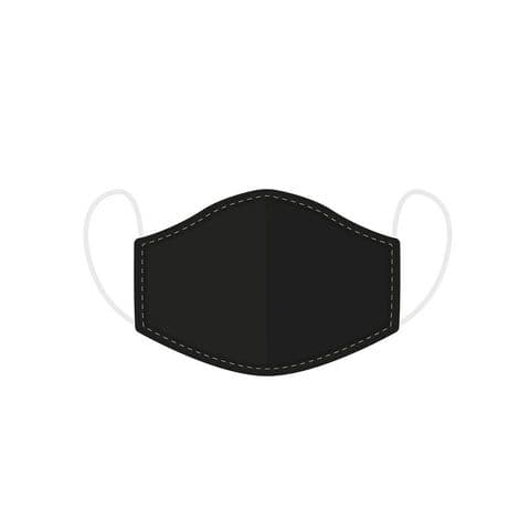 Plain Black Reusable Adult Face Covering Washable 2 Layer Soft Mask