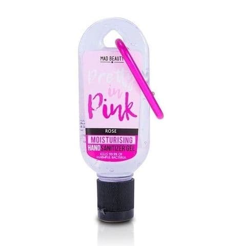 Pretty In Pink Rose Sayings Clip & Clean Moisturising Travel Hand Sanitizer Gel 30ml Mad Beauty