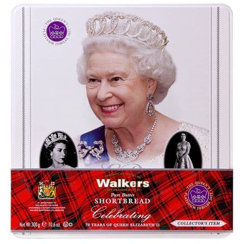Queen Elizabeth II Platinum Jubilee Shortbread Biscuits In Commemorative Tin - Walkers 500g