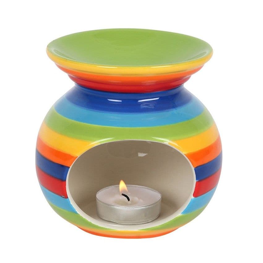 Rainbow Stripe Oil Burner / Wax Melt Warmer Jones Home & Gift